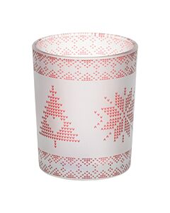Yankee Candle Red Nordic Frosted Glass Tea Light/Votive Holder
